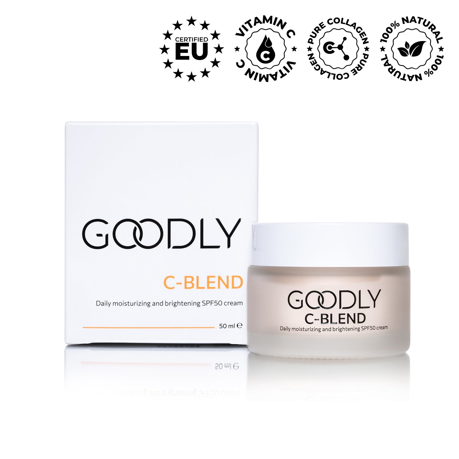 C-BLEND Brightening and Hydrating Day Cream SPF50, GOODLY, 50 ml.