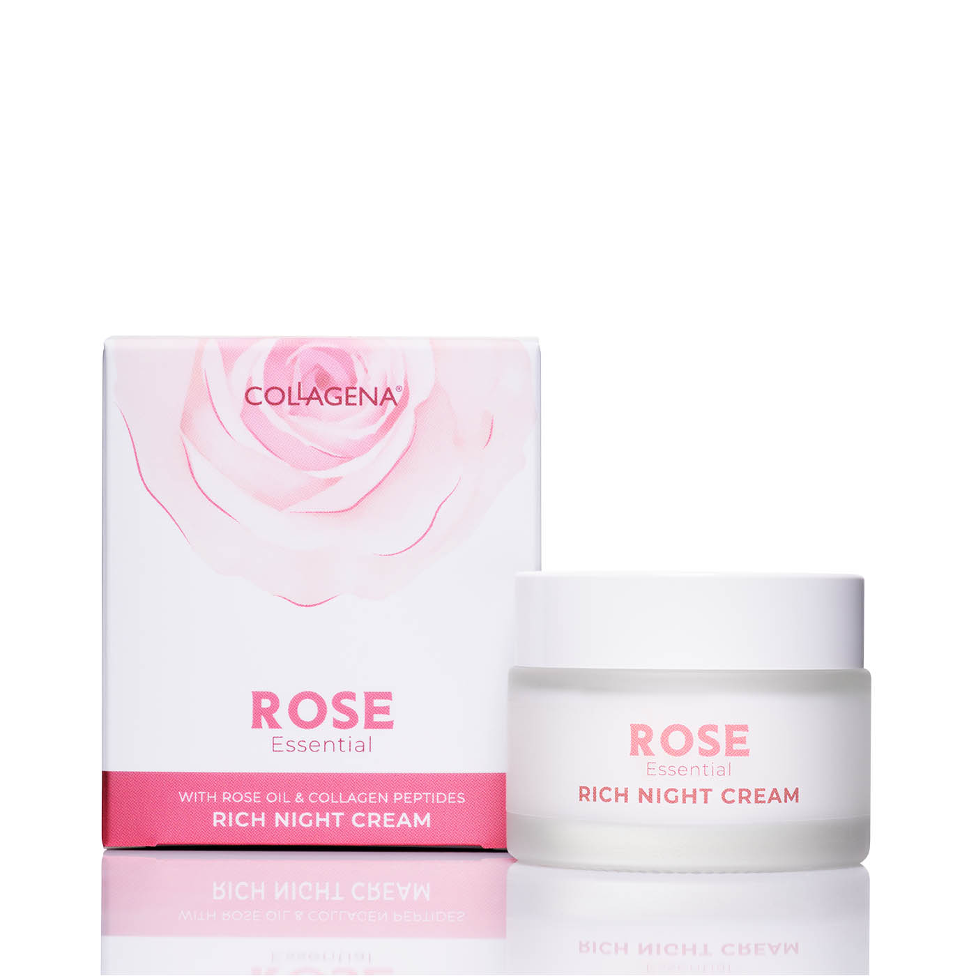 Rich Night Cream with Rose Oil and Collagen Peptides, COLLAGENA Rose Essential, 50 ml